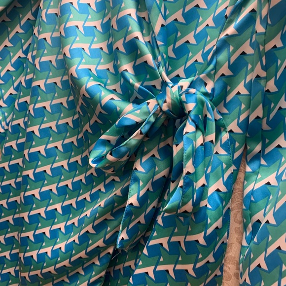 Forever 21 Wrap Dress Blue and Green Dress - Picture 3 of 6